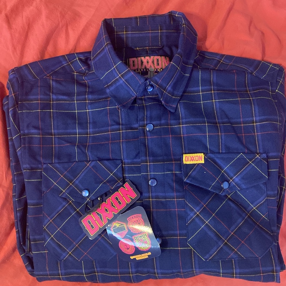 DIXXON Flannel Company TORU Long Sleeve Navy Blue Button Up NWT Men’s Size XS